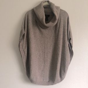 Tan cowl neck pullover pancho